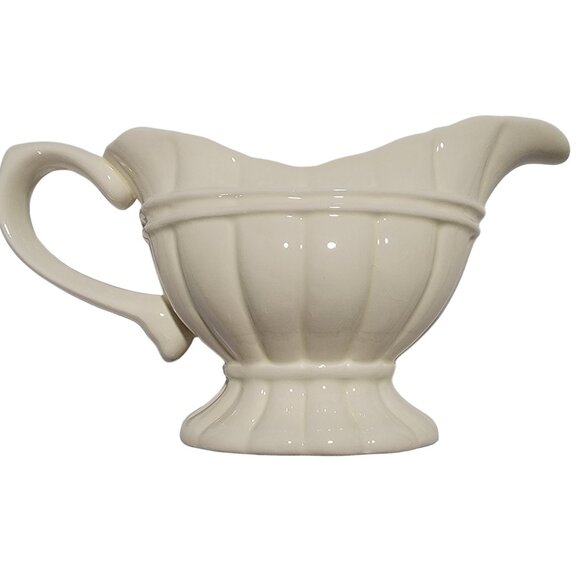 Vintage Set of 2 Art Deco Cream-Coloured Ironstone Gravy Boats - Picture 7 of 8